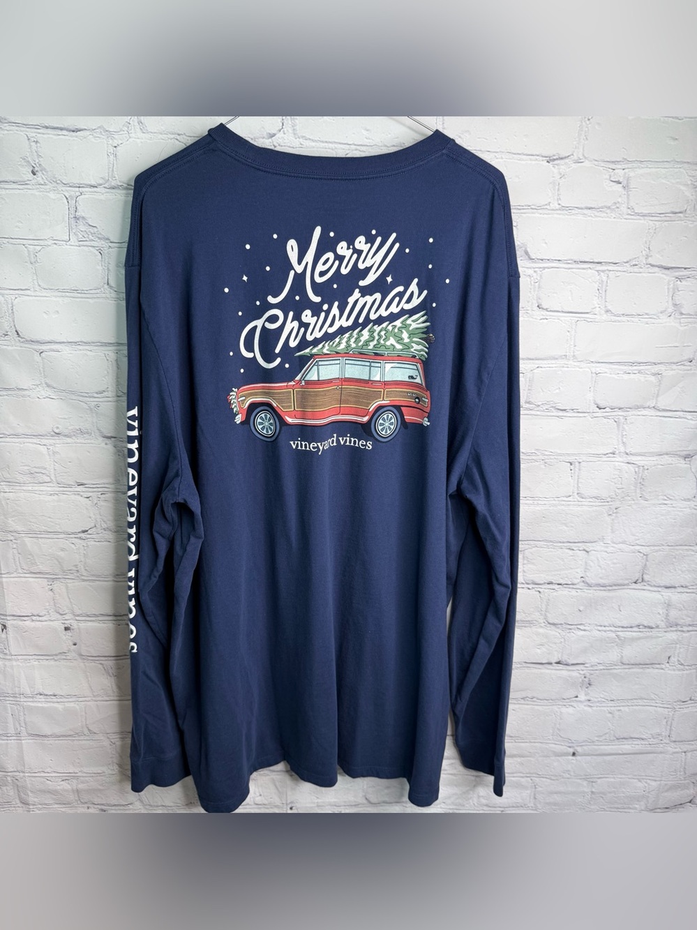 Vineyard Vines Merry Christmas Blue Holiday Shirt XXL